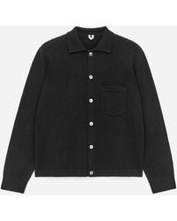 ARKET - Textured Cotton-Wool Blend Cardigan - Lyst
