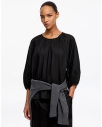 ARKET - Gathered Linen Blouse - Lyst