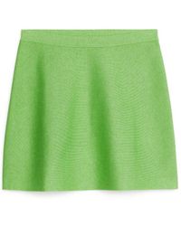 ARKET Double-knit Mini Skirt - Green