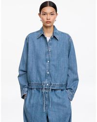 ARKET - Drawstring Denim Blouse - Lyst