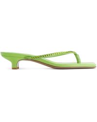 ARKET Leather Thong Sandals - Green