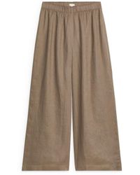 ARKET - Wide Linen Trousers - Lyst
