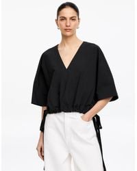 ARKET - Drawstring Hem Cotton Top - Lyst