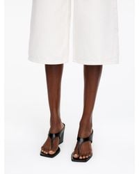 ARKET - Leather Wedge Flip-Flop Sandals - Lyst
