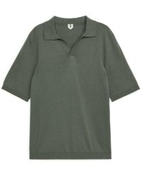ARKET - Cotton Linen Polo Shirt - Lyst