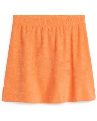 ARKET Cotton Towelling Skirt - Orange