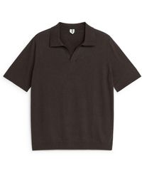 ARKET - Cotton Linen Polo Shirt - Lyst