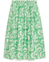 ARKET Wide Cotton Skirt - Green