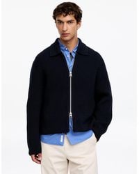 ARKET - Wool Cotton Zip Cardigan - Lyst