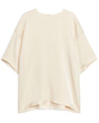 ARKET - Oversized Silk T-shirt - Lyst