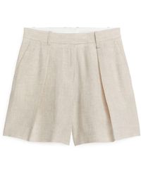 ARKET - High Waist Linen Shorts - Lyst