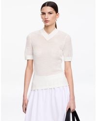 ARKET - Pointelle V-Neck Top - Lyst