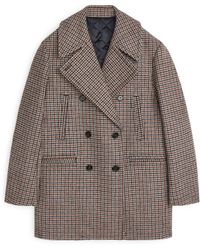 ARKET Tweed Pea Coat - Multicolour