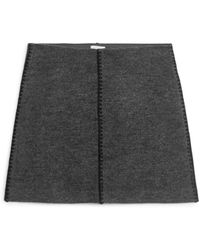 ARKET - Boiled Wool Mini Skirt - Lyst