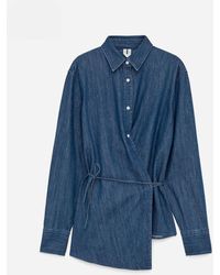ARKET - Denim Wrap Shirt - Lyst
