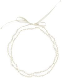 ARKET - Pearl Satin Ribbon Necklace - Lyst