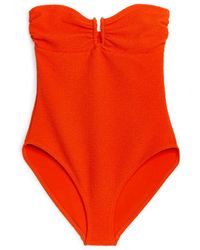 ARKET - Textured Bandeau Swimsuit - Lyst