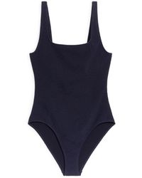 ARKET - Crinkle Square Neck Swimsuit - Lyst