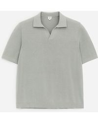 ARKET - Textured Polo Shirt - Lyst
