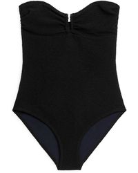 ARKET - Textured Bandeau Swimsuit - Lyst