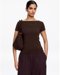 ARKET - Boat-Neck Stretch T-Shirt - Lyst