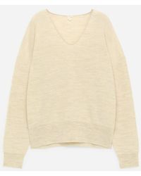 ARKET - Wool-Cotton V-Neck Jumper - Lyst