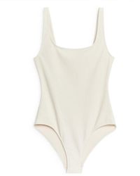 ARKET - Crinkle Square Neck Swimsuit - Lyst