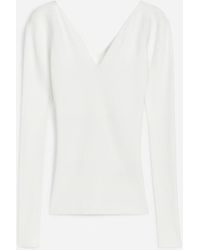 ARKET - V-Neck Rib Top - Lyst