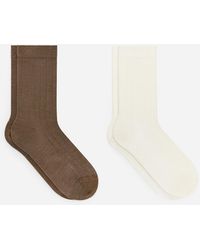 ARKET - Ribbed Silk-Blend Socks - Lyst
