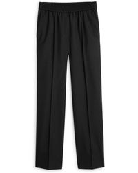 ARKET Elastic Waist Wool Trousers - Black
