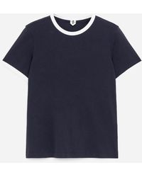 ARKET - Contrast-Binding T-Shirt - Lyst