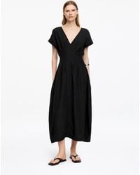 ARKET - Pleated Waist V-Neck Dress - Lyst