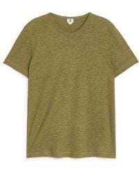 ARKET - Linen-blend T-shirt - Lyst