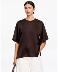 ARKET - Silk Satin T-Shirt - Lyst