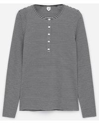 ARKET - Ribbed Henley Top - Lyst
