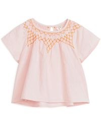 ARKET - Embroidered Linen Blouse - Lyst