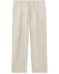 ARKET Elastic-waist Linen Trousers - Natural