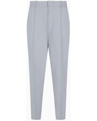 Emporio Armani - Travel Essentials Trousers In Nylon With Ribbing And Elasticated Waist - Lyst