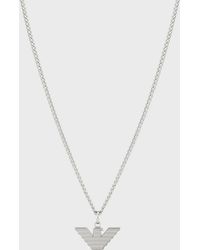 Emporio Armani Stainless Steel Pendant Necklace - White