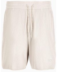 Emporio Armani - Comfort-fit Drawstring Bermuda Shorts In Canneté Jersey - Lyst