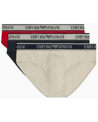 Emporio Armani - Three-pack Of Briefs With Core Logo Waistband - Lyst