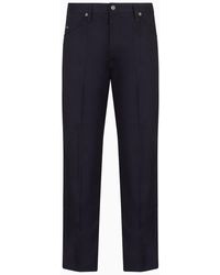 Emporio Armani - J69 Five-pocket Loose-fit Trousers In Lightweight Twill - Lyst