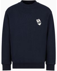 Emporio Armani - Jersey Sweatshirt With Diagonal Weave And Logo Embroidery - Lyst