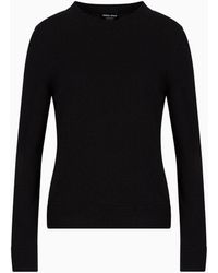 Giorgio Armani - A Cashmere Sweater With Ribbed Profiles - Lyst