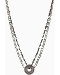 Emporio Armani - Stainless Steel And Ip Gun-plating Chain Necklace - Lyst