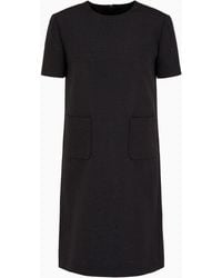 Emporio Armani - Short-sleeved Tunic Dress In Technical Faille - Lyst
