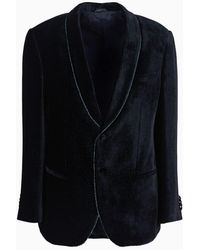Giorgio Armani - Soho Line Single-breasted Tuxedo Jacket In Rhinestone-embroidered Velvet - Lyst