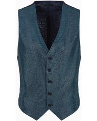 Giorgio Armani - Single-breasted Wool-crêpe Waistcoat With Rhinestone Embroidery - Lyst