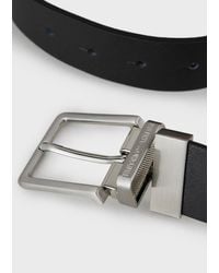 Emporio Armani - Gift box con cintura reversibile in pelle stampa saffiano e fibbia intercambiabile - Lyst