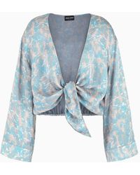 Giorgio Armani - Printed Silk Shirt To Tie - Lyst